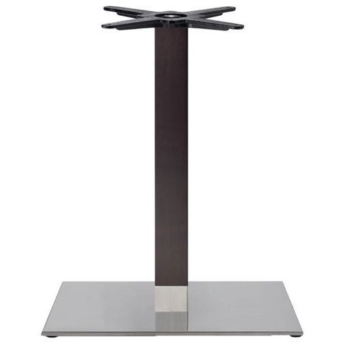 PIED TABLE TIFFANY HT109CM BASE RECT. INOX SATIN COL WENGUÉ - S-CAB