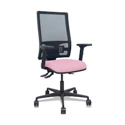 Piqueras y Crespo Silla Bormate asincro malla negra asiento bali rosa brazos 2D ruedas 65mm - rose multi-matériau 405ASM840B710B2B68R65L_0