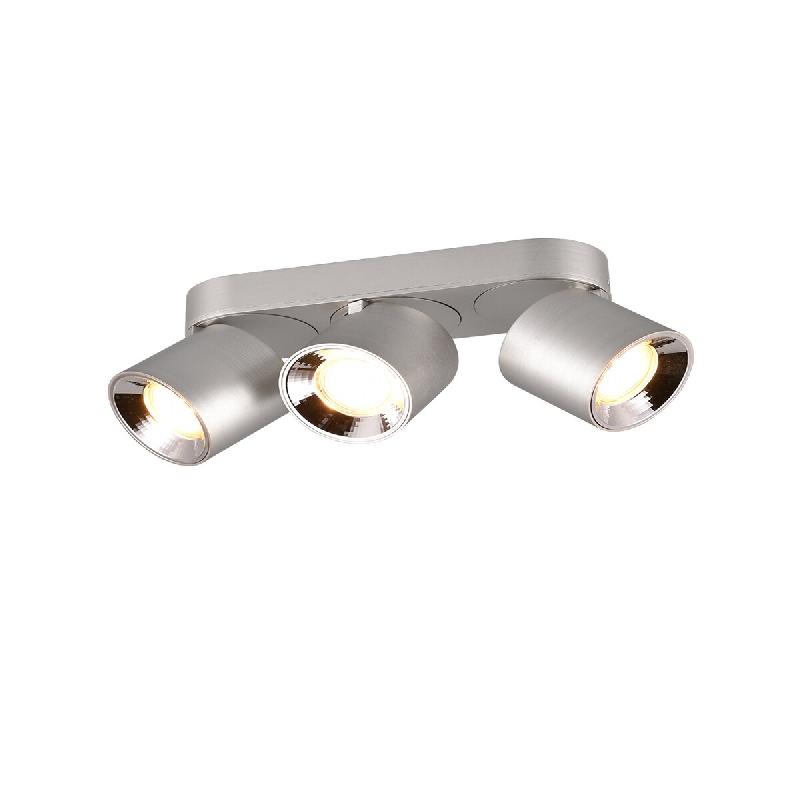 Plafonnier 3 spots GU10 orientables métal nickel mat - Trio - Guayana - argenté métal 4017807574005_0