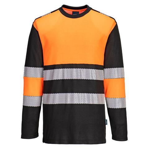 PORTWEST PW312 PW3 T-SHIRT HI-VIS CLASSE 1 L/S ORANGE/NOIR - TAILLE XXL