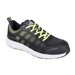 Portwest - Tennis de sécurité pour femmes OVE Steelite S1P Noir / Vert Taille 48 - 48 noir matière synthétique 5036108303434_0
