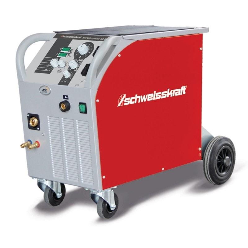 Poste à souder professionnel Schweisskraft PRO-MIG 352-4 W - Refroidissement gaz/eau - Matériaux Fe, Al, CuSi3, CrNi_0