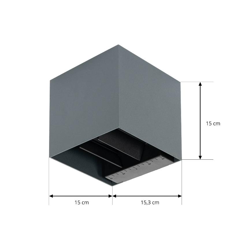 PRIOS APPLIQUE SOLAIRE LED LIUS, HAUTEUR 15 CM, DÉTECTEUR DE MOUVEMENT