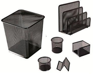 SET DE BUREAU METALLICO NOIR