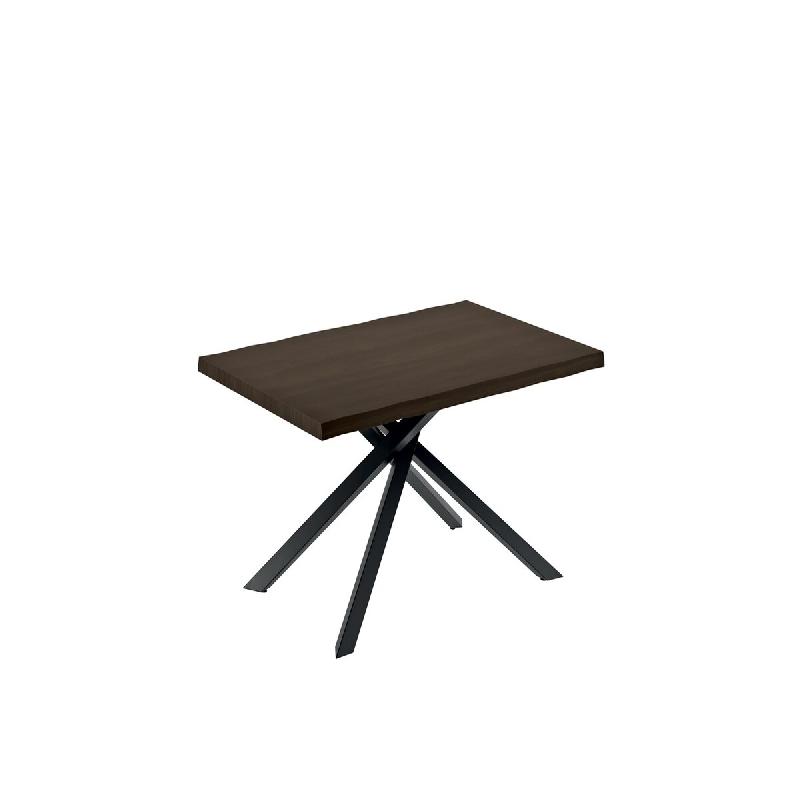 Stones Table de passage extensible 130/210 cm en mélaminé gris tourterelle avec pieds en hêtre massif - Design moderne et compact - noir multi-mat�_0