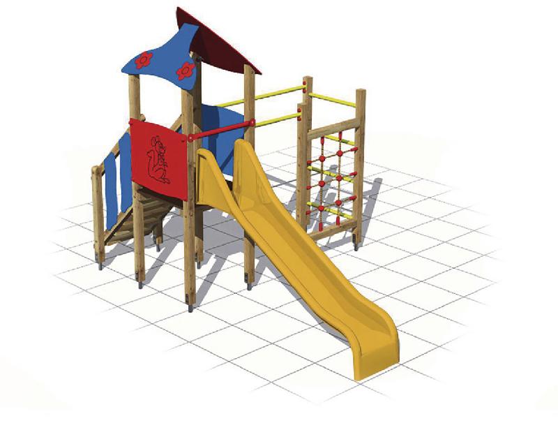 STRUCTURE DE JEU LA TOURELLE 2/8 ANS FIXATION PLATINES - MANUTAN COLLECTIVITÉS