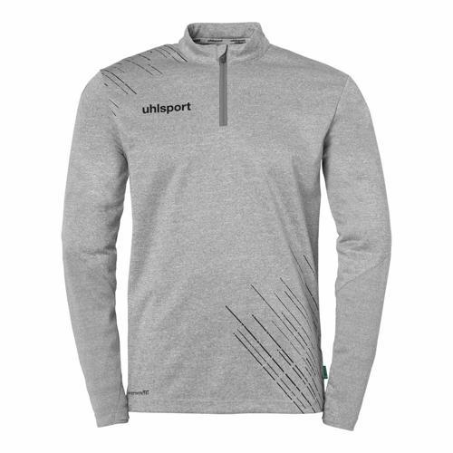 SWEAT 1/4 ZIPPÉ - UHLSPORT - SCORE 26 GRIS FONCÉ CHINÉ/NOIR