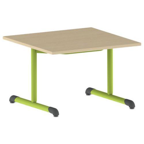 TABLE BANDANA 80 X 80 CM FIXE T2 STRAT HÊTRE MIEL- VERT 1864 - MOBIDECOR
