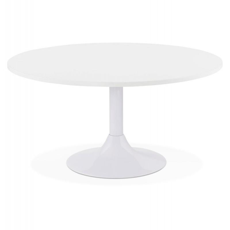 Table basse Columbus 90 cm blanc - Bois aggloméré et métal - Paris Prix_0