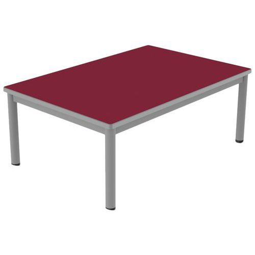 TABLE CARÉLIE MOB 120X80 T1 STRA POLYURÉ. CERISE GRIS/9006 - MOBIDECOR