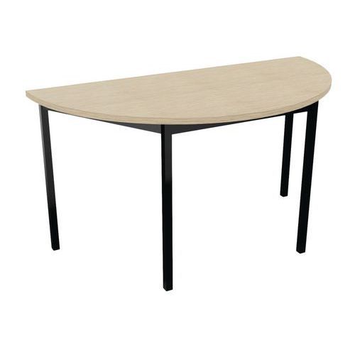 TABLE DE RÉUNION DEMI-LUNE TREFF 140 X 70 CHÊNE DE FIL/ NOIR