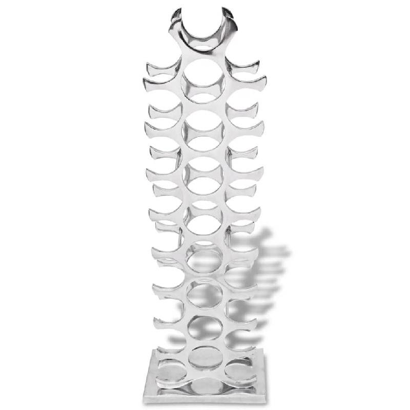 VidaXL Casier à vin en aluminium argenté pour 27 bouteilles - 243503_0