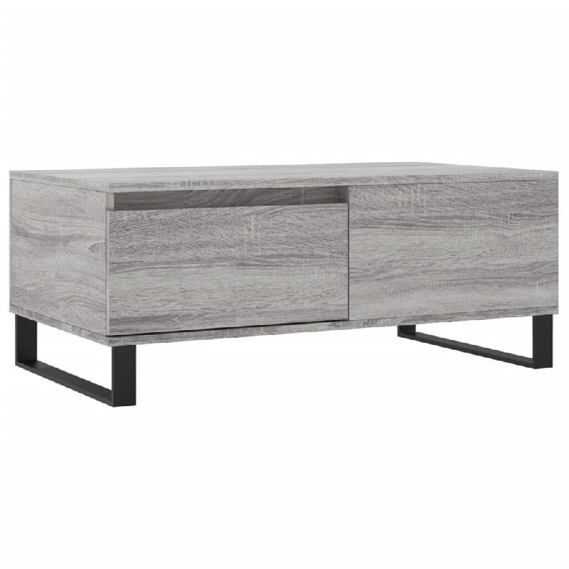 VidaXL Table basse Sonoma gris 90x50x36,5 cm Bois d'ingénierie Modèle Nova Épuré - 830818_0