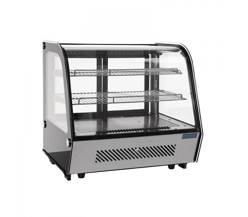 Vitrine réfrigérée modèle de table - noire inox - 120 litres - 700x570x690(h)mm - commande numérique - portes coulissantes_0