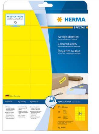Étiquette couleur, a4, 70 x 37 mm, jaunes - 4466_0
