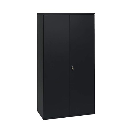 ARMOIRE HAUTE PORTES BATTANTES NOIR H.180 X L.80 CM