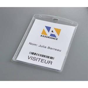 Avery - Boîte de 50 porte-badges grand format 105 x 148 mm avec 52 inserts imprimables - Produit éco-responsable_0