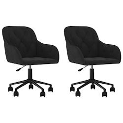 Décoshop26 - Lot de 2 chaises de salle à manger siège pivotant hauteur réglable noir velours noir DEC025296 - noir 3000255177226_0