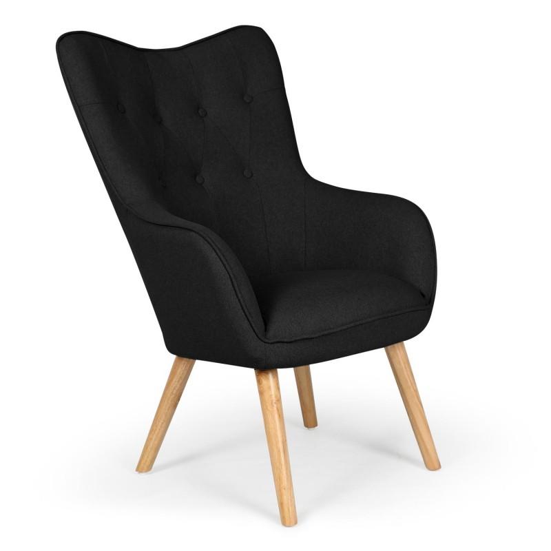 FAUTEUIL SCANDINAVE AIMEE 67CM NOIR - PARIS PRIX_0