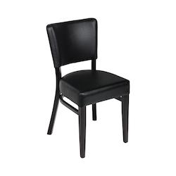 Gloria chaise structure hêtre wengé assise et dossier tapissés coloris noir - noir matière synthétique 1550000FWGNO_0