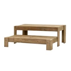 HORTALIA Présentoir en escalier en bois PODIUM - marron Bois massif 600102_0