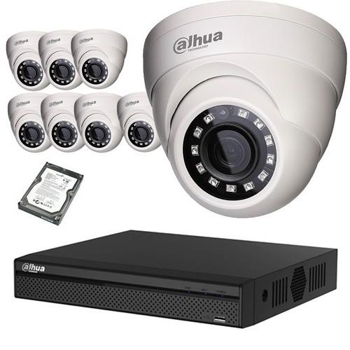 Kit vidéo surveillance HD CVI - 8 dômes 1080P - Enregistreur DAHUA HDCVI_0
