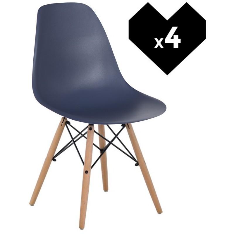 LOT DE 4 CHAISES BRICH SCAND BLEU COBALTO POLYPROPYLÈNE BOIS BOIS NATUREL BLEU COBALTO BOIS NATUREL SKLUM LOT DE 4 CHAISES BRICH SCAND BLEU COBALTO POLYPROPYLÈNE BOIS BOIS NATUREL BLEU COBALTO BOIS NATUREL SKLUM