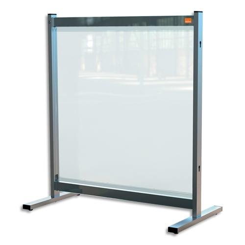 Nobo séparateur de bureau film en pvc transparent premium plus, sur pied mobile, l77 x h86 x p41 cm_0