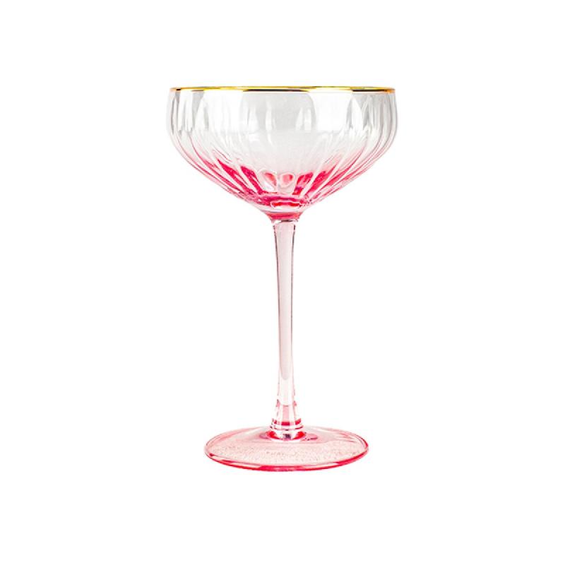 Novastyl - Lot De 4 Coupes Gatsby 31cl En Verre Rose - 3256391043615_0