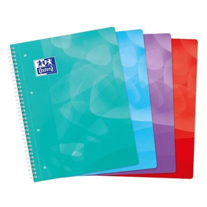 Oxford Lot de 5 Cahier Lagoon rel. Intégrale A4+, 160p./80 feuilles 90g/m², Séyès, coloris assortis (4) - 3020120096834_0