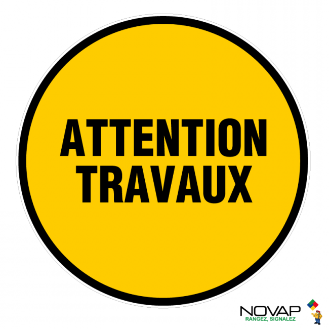 Panneaux rigides ronds jaune 450 mm avertissements dangers - PNRPSC-NV06/TRV_0