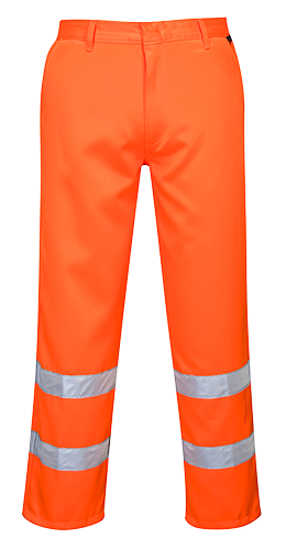 Pantalon hi-vis poly-coton orange E041 - XXL - bandes réfléchissantes - conforme norme RIS 3279-TOM et EN ISO 20471_0