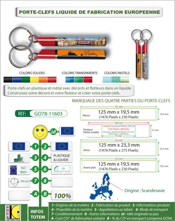 Porte-clés publicitaire avec liquide et flotteur - Fabrication européenne - GO78-11603_0