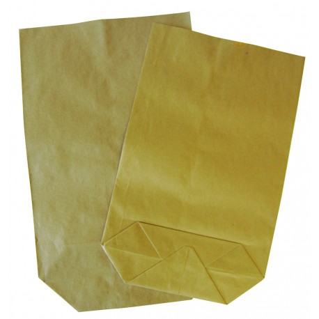 Sacs papier kraft écornés 3 kg - brun - aptes au contact alimentaire - colis de 500_0
