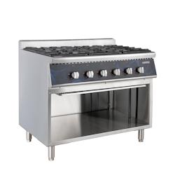 Vaiotec EASYLINE Cuisinière à gaz 700 - 6 brûleurs 43,2 kW - Soubassement ouvert - Acier inoxydable 18/10 11476_0