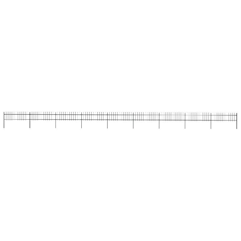 Vidaxl clôture de jardin avec dessus en lance acier 15,3 x 0,6 m noir 277601_0