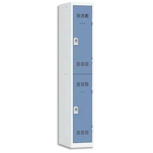 Pierre henry vestiaire 2 cases + 1 colonne - dimensions : l30 x h180 x p50 cm gris perle bleu_0