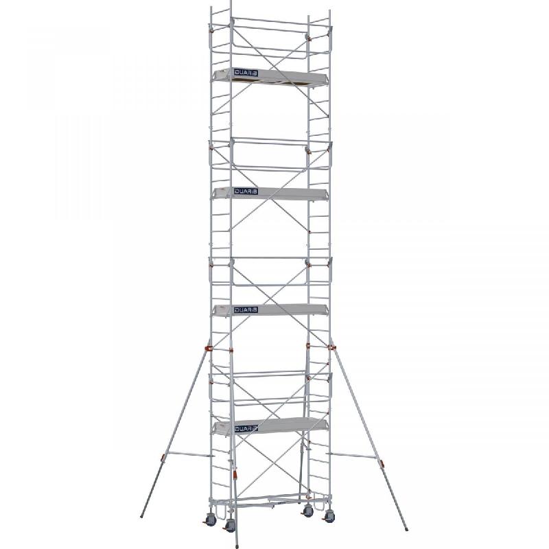 Échafaudage roulant acier ROLLSTAR 205 - Hauteur de travail 10,00 m - Base pliante et stabilisateurs - DUARIB 8320082_0