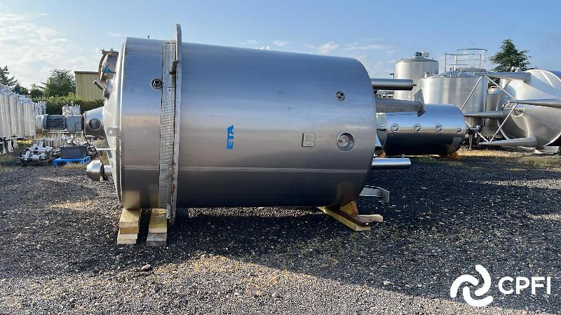 Cuve de stockage crème ETA 10000 L - Agitation centrale, Pendulaire Tri-Pâles, Inox 304 L_0