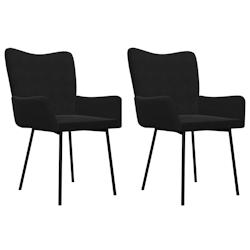 Décoshop26 - Set de 2 chaises de salle à manger avec accoudoirs en tissu velours noir DEC025567 - noir 3000255319633_0