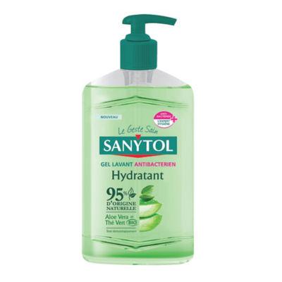 Gel lavant mains antibactérien hydratant Sanytol Aloe Vera thé vert BIO 250 ml_0