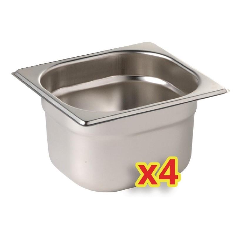 Lot de 4 bacs et couvercles gn1/6 - S431_0