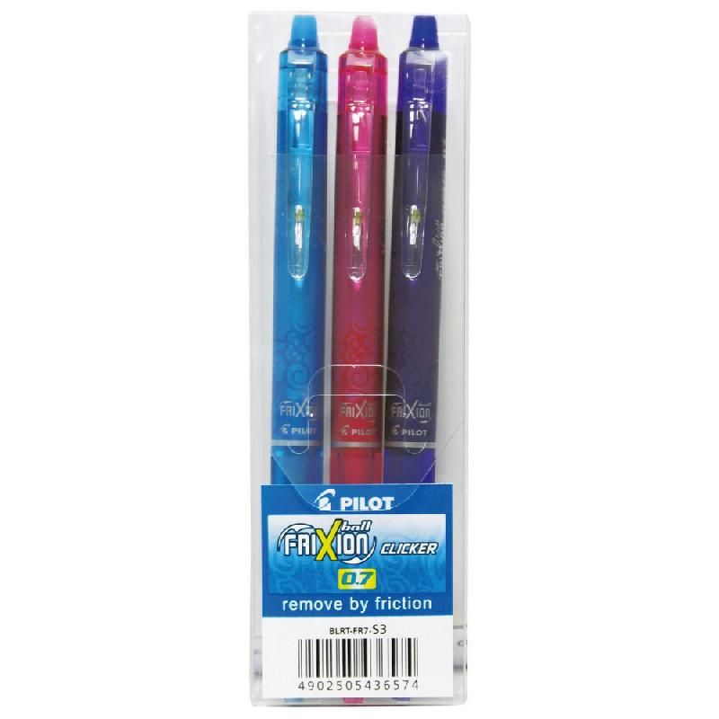 PILOT FRIXION BALL CLICKER RÉTRACTABLE GEL ENCRE STYLO POINTE MOYENNE 0,7 MM