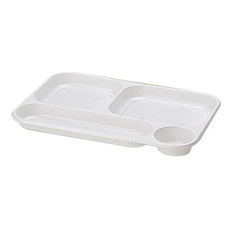 PLATEAU REPAS À EMPORTER 4 COMPARTIMENTS 36X24 CM PS BLANC (VENDU PAR 300)