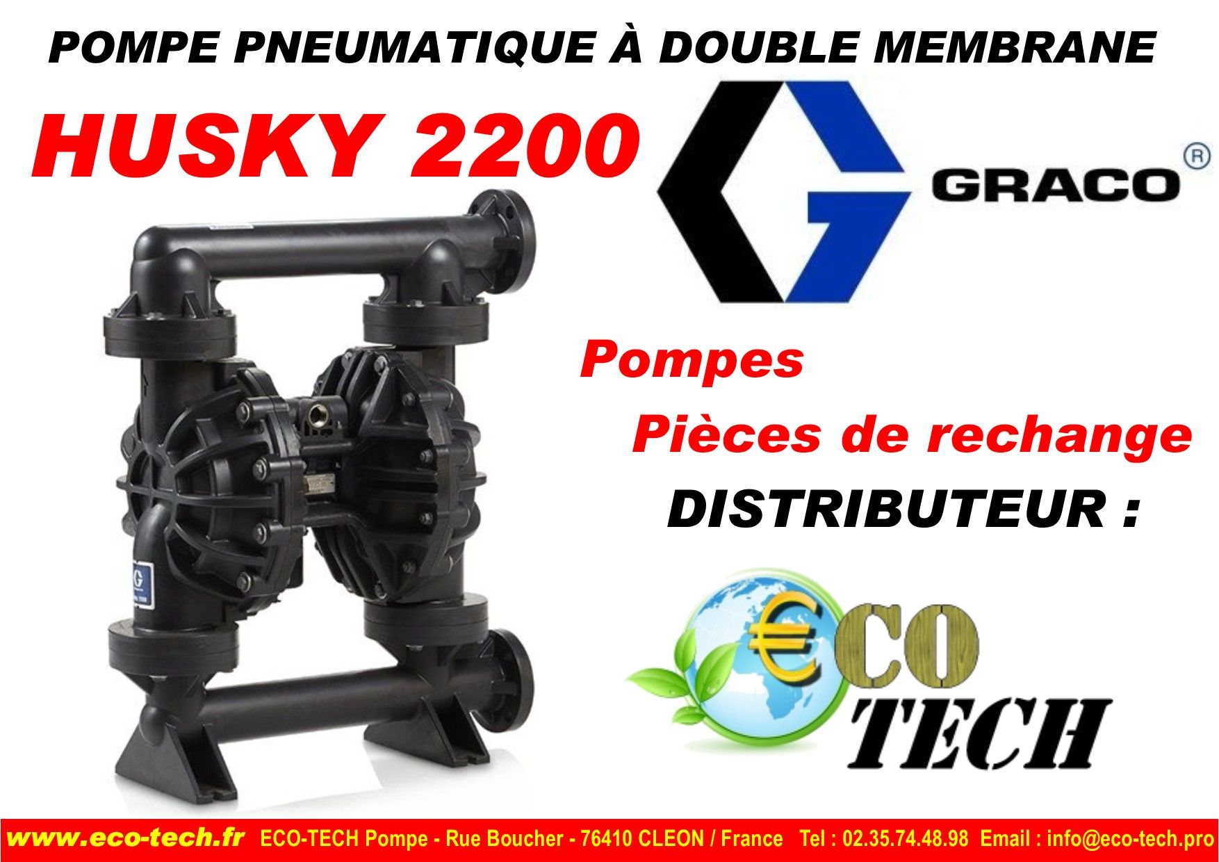 Pompe graco pneumatique à double membrane husky 2200 tours mayenne_0