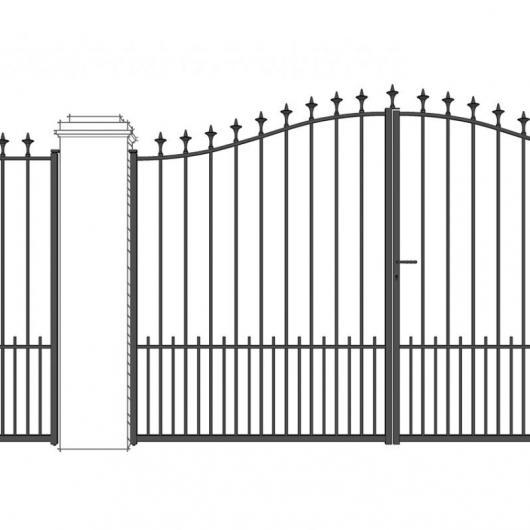 Portail - Portillon Ibiza avec soubassement barreaux, fers de lance et finitions anti-corrosion_0