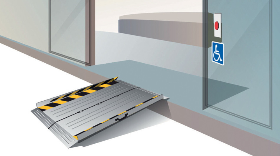 Rampe d'accès amovible Modulo H - aluminium pliable pour seuils de 8 à 11 cm_0