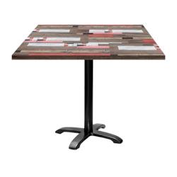 Restootab - Table 90x90cm - modèle Bazila bois redden wood - marron fonte 3760371512027_0