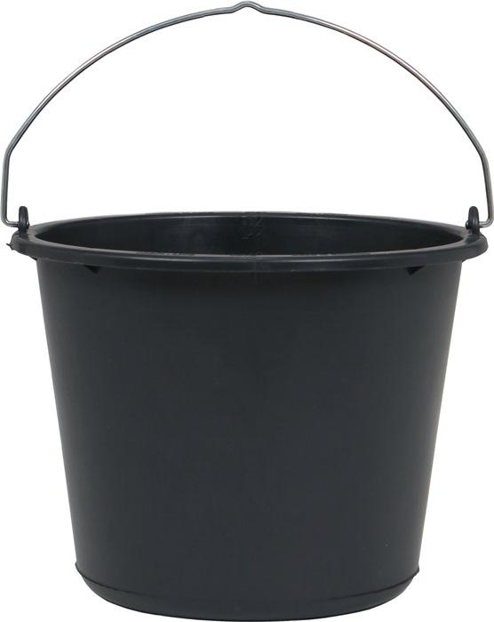 Seau de chantier 12 l avec fond en croix noir plastique recyclé_0