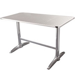 TABLE AVEC DEUX PIEDS EN ACIER INOXYDABLE_0